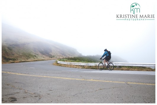 Into the Fog | Cyclist in San Francisco | www.KristineMariePhotography.com