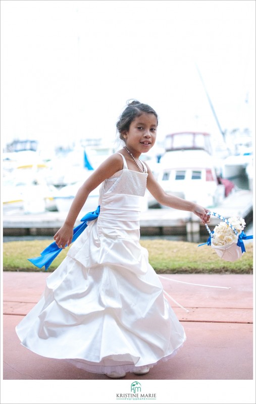 Flower Girl | Marina Village Captain's Room Wedding | www.KristineMariePhotography.com