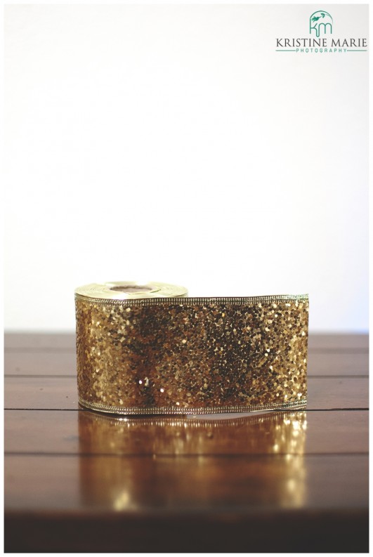 Glittery ribbon for sparkly succulent gift | www.KristineMariePhotography.com