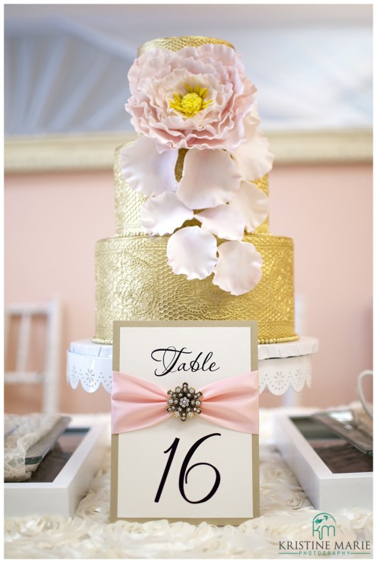 Gold Wedding Cake | Kristine Marie Photography