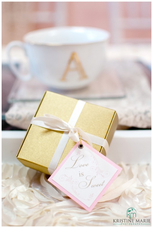 Wedding Favors for Guests in Gold Box | Kristine Marie Photography