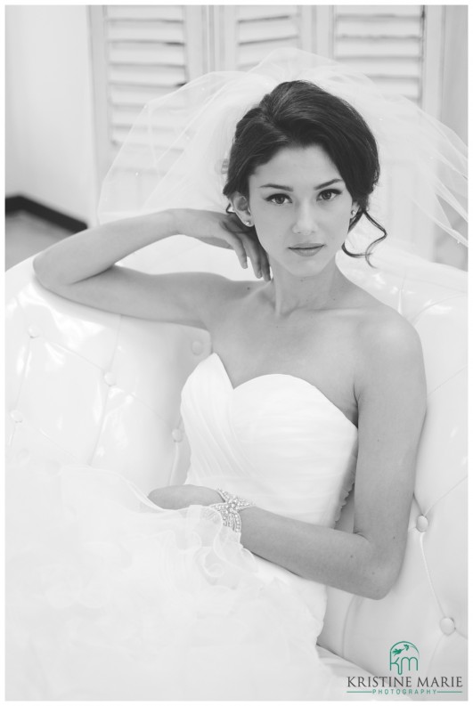 Black and White Photo of Bride | Styled Bridal | San Diego Wedding Photographer | Kristine Marie Photography