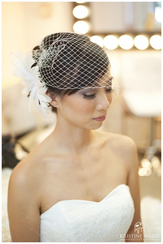 Bride with Birdcage Veil | Bridal Photos | San Diego Wedding Photography | (c) Kristine Marie Photography