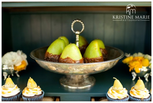 Wedding Decor Inspiration | Pear Theme Dessert Table | Kristine Marie Photography