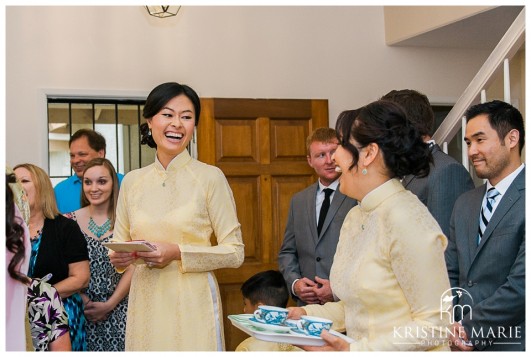 Bridesmaids in Vietnamese Tea Ceremony | San Diego Botanic Wedding Pictures | Kristine Marie Photography