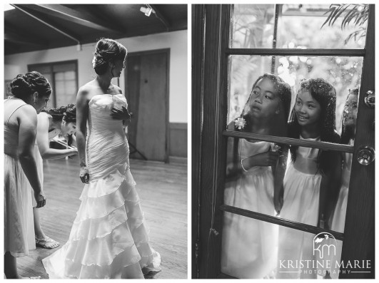 Flower girls and bride getting ready photo | San Diego Botanic Wedding Pictures | Kristine Marie Photography