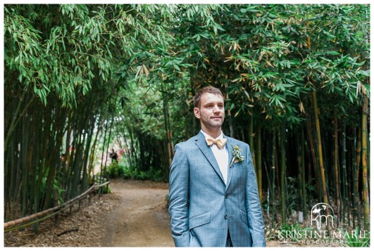 Groom waiting for bride | First look photo | San Diego Botanic Wedding Pictures | Kristine Marie Photography