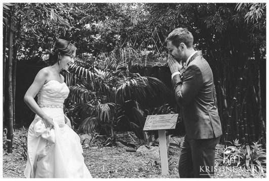 First look picture | San Diego Botanic Wedding Pictures | Kristine Marie Photography