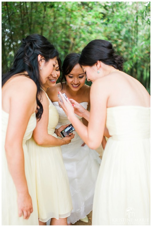 Bride and bridesmaids candid photo | San Diego Botanic Wedding Pictures | Kristine Marie Photography