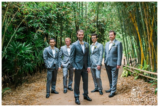 Groom and groomsmen pictures | San Diego Botanic Wedding Pictures | Kristine Marie Photography