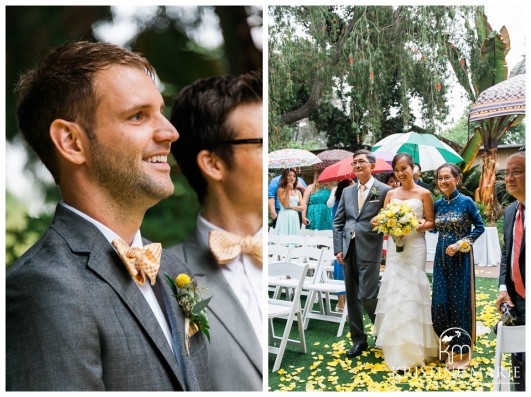 Groom's reaction | San Diego Botanic Wedding Pictures | Kristine Marie Photography