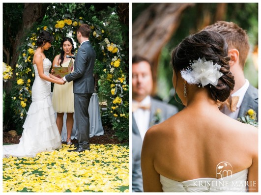 Yellow wedding arch | San Diego Botanic Wedding Pictures | Kristine Marie Photography