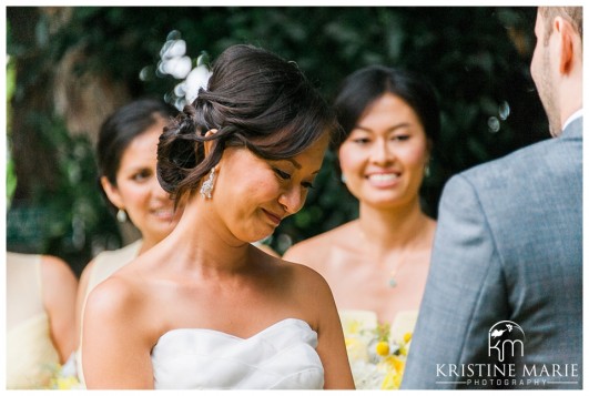 Bride's reaction to vows | San Diego Botanic Wedding Pictures | Kristine Marie Photography