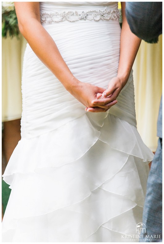 Bride's hands during ceremony | San Diego Botanic Wedding Pictures | Kristine Marie Photography