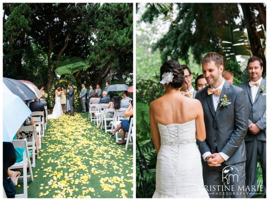 aisle full of yellow petals | San Diego Botanic Wedding Pictures | Kristine Marie Photography