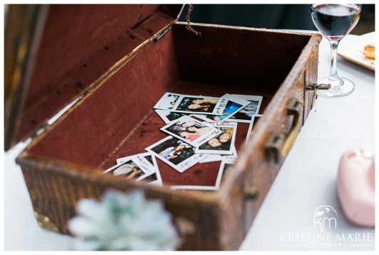 polaroid pictures during cocktail hour | San Diego Botanic Wedding Pictures | Kristine Marie Photography