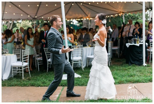 grand entrance of bride and groom | San Diego Botanic Wedding Pictures | Kristine Marie Photography