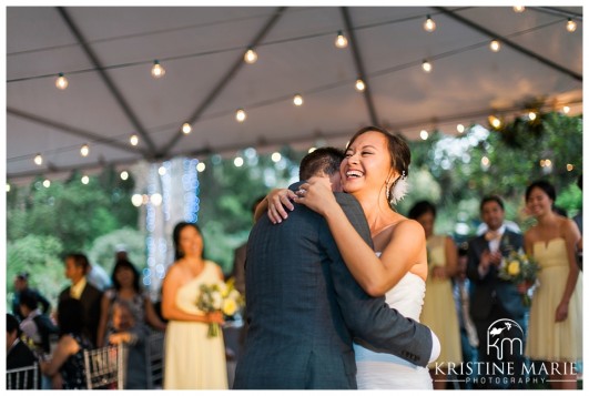 bride laughing during first dance | San Diego Botanic Wedding Pictures | Kristine Marie Photography