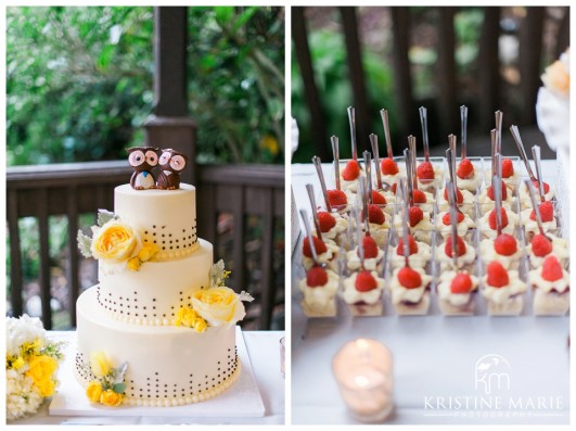 owl cake topper | San Diego Botanic Wedding Pictures | Kristine Marie Photography