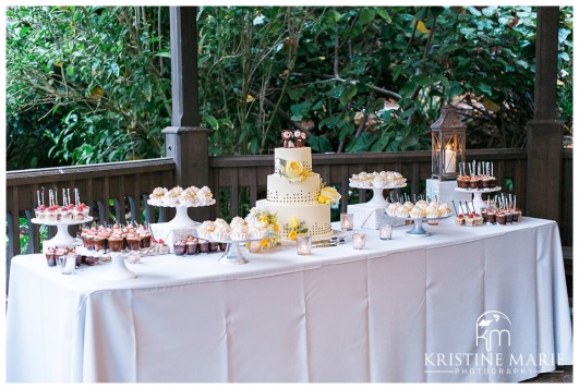 dessert table for outdoor wedding | San Diego Botanic Wedding Pictures | Kristine Marie Photography