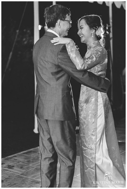 backlit photo of father daughter dance | San Diego Botanic Wedding Pictures | Kristine Marie Photography