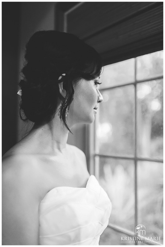 Bridal Portrait Black and White photo | San Diego Botanic Wedding Pictures | Kristine Marie Photography