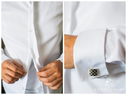 Groom Getting Ready | Cufflink | Hyatt Regency Wedding Photographer | San Diego Wedding and Portrait Photographer | Photo by: Kristine Marie Photography