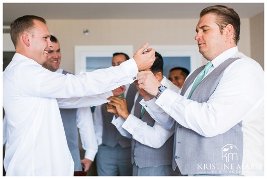 Groomsmen Getting Ready | Hyatt Regency Wedding Photographer | San Diego Wedding and Portrait Photographer | Photo by: Kristine Marie Photography