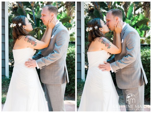 The First Look Kiss | Marina Village Wedding Photographer | Photo by: Kristine Marie Photography