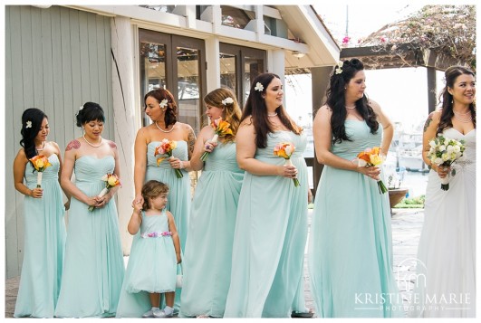 Tiffany Blue Bridesmaid Dresses | Marina Village Wedding Photographer | Photo by: Kristine Marie Photography