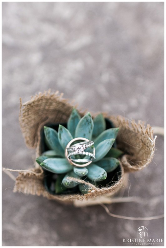 Succulent Ring Shot | Marina Village Wedding Photographer | Photo by: Kristine Marie Photography