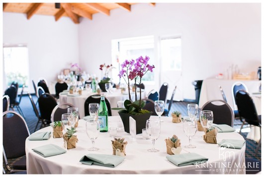 Purple Orchid Centerpiece | Marina Village Wedding Photographer | Photo by: Kristine Marie Photography