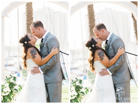 The Kiss | Marina Village Wedding Photographer | Photo by: Kristine Marie Photography