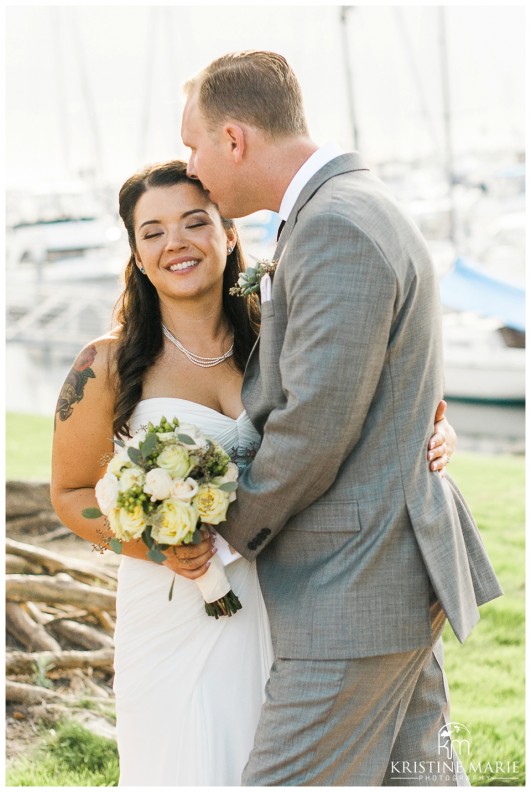 Marina Romantic Sunset Bride and Groom Photos | Marina Village Wedding Photographer | Photo by: Kristine Marie Photography