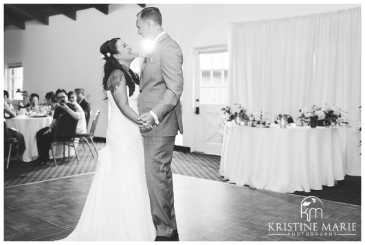 Black and White Photo of the First Dance | | Marina Village Wedding Photographer | Photo by: Kristine Marie Photography