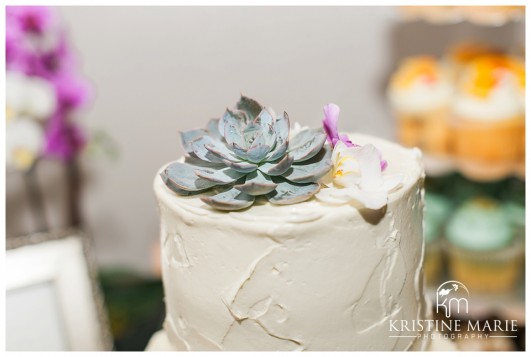 Succulent Cupcake Topper | Marina Village Wedding Photographer | Photo by: Kristine Marie Photography