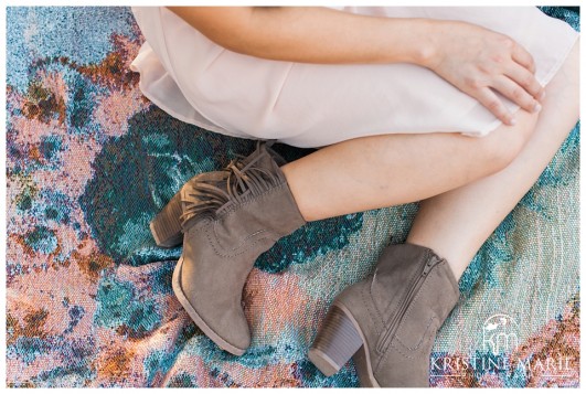 Blush Pink Dress and Brown Booties with Fringe | San Diego Engagement Photographer | Kristine Marie Photography