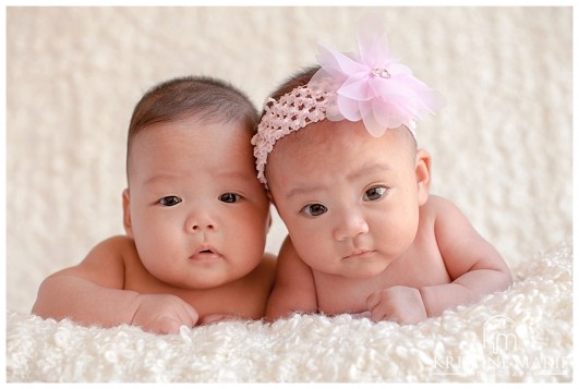 3 Month Old Baby Twin Babies | San Diego Newborn Baby Photographer | Kristine Marie Photography