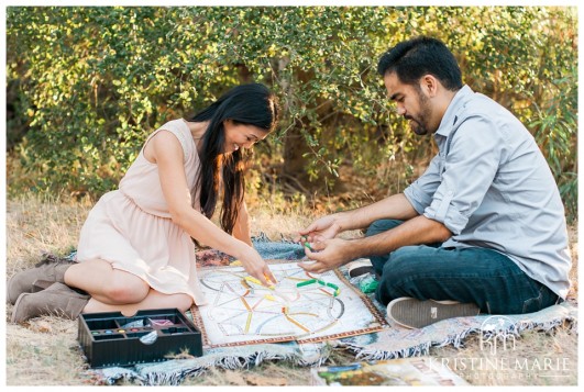 Couple Playing Board Game Photo | San Diego Engagement Photographer | Kristine Marie Photography