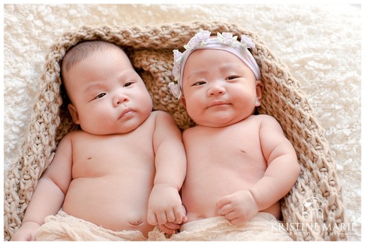 Cute Twin Babies | San Diego Newborn Baby Photographer | Kristine Marie Photography