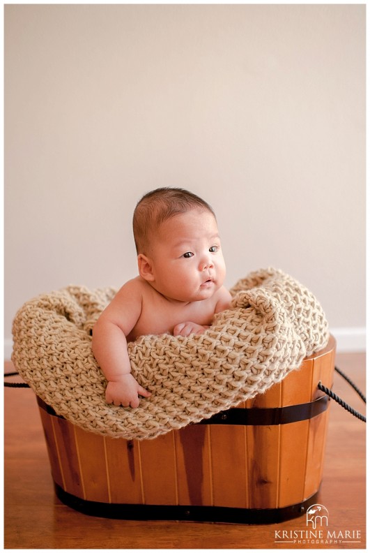 Baby Boy in Bucket | San Diego Newborn Baby Photographer | Kristine Marie Photography