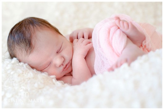 Newborn Baby in Pink Wrap | San Diego Newborn Photographer | Kristine Marie Photography