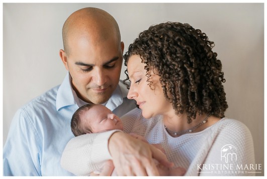 Portrait of Mom and Dad with Newborn Baby | San Diego Newborn Photographer | Kristine Marie Photography