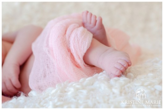 Up Close Photo of Newborn Baby Feet | San Diego Newborn Photographer | Kristine Marie Photography