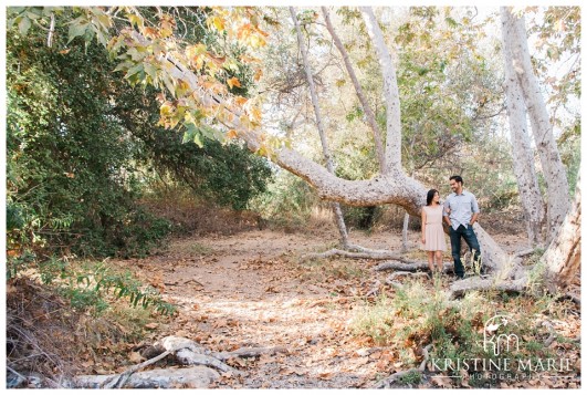 Scenic Photo of Couple in Woods | San Diego Engagement Photographer | Kristine Marie Photography