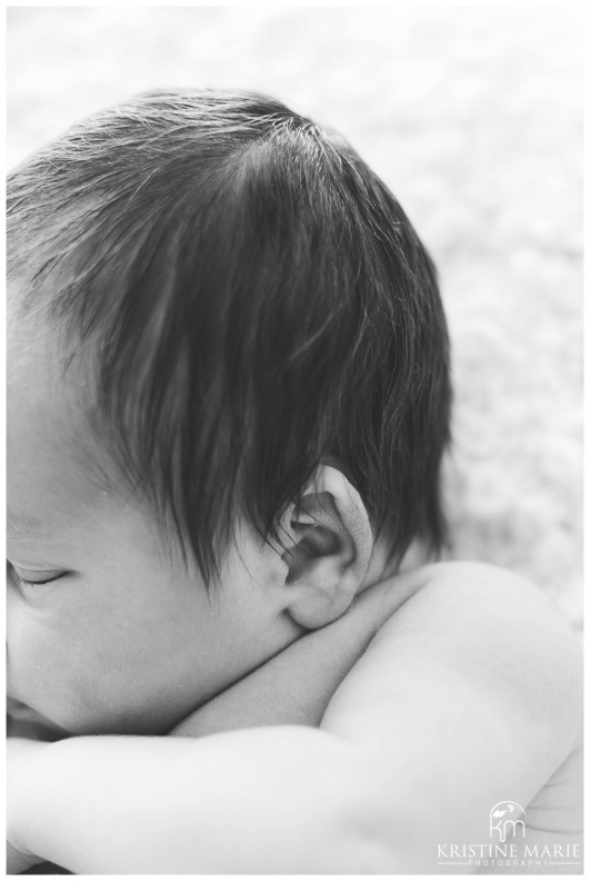 Upclose photo of Newborn baby ear | San Diego Newborn Photographer | Kristine Marie Photography