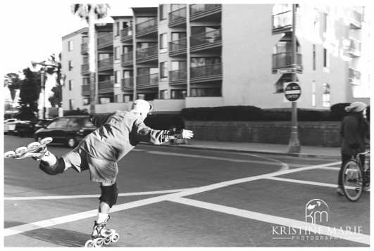 Man on Roller Blades | San Diego Engagement Photographer | © Kristine Marie Photography