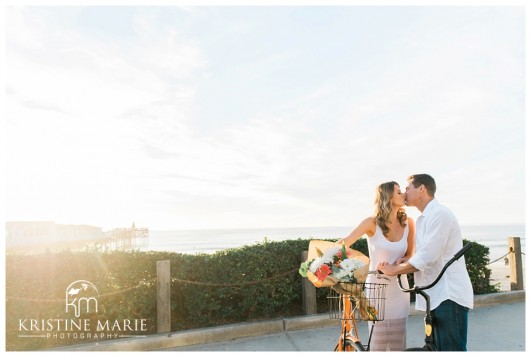 Couple on Beach Cruisers | Pacific Beach Engagement Photos | San Diego Engagement Photographer | © Kristine Marie Photography