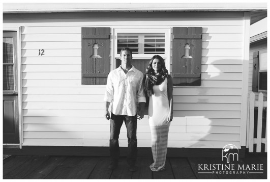 Black and White Photo Crystal Pier Engagement Photo | San Diego Engagement Photographer | © Kristine Marie Photography