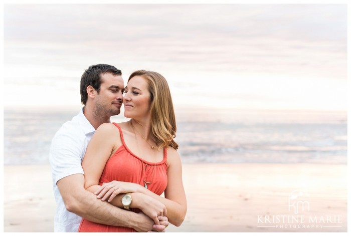 Swamis Beach Sunset Engagement Photo | Encinitas Wedding and Engagement Photographer | Kristine Marie Photography | © www.kristinemariephotography.com